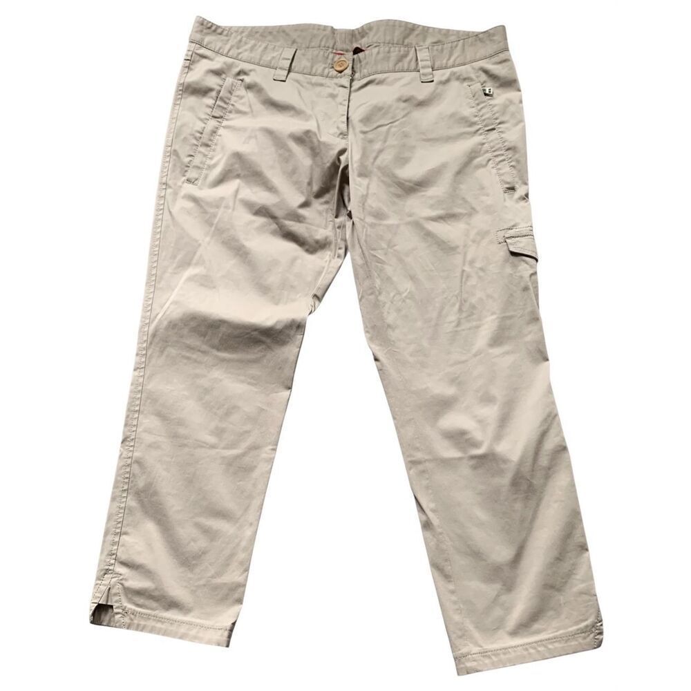 Prada Vintage tan Capri Crop Trouser PANTS sz 46 Medium